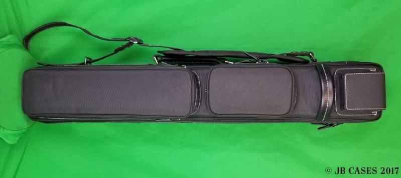 3X6 Black Nylon Butterfly Case with White Stitching and Grey Interior