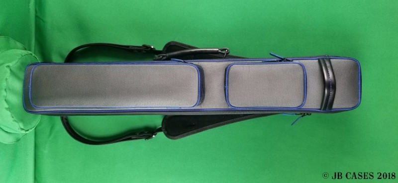 3X6 Slate Grey Butterfly Case with Blue Pocket Piping