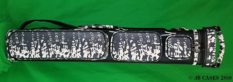 3x6 Black Ultimate Hybrid with Black and White Splatter-Print Leather and Pocket Tray