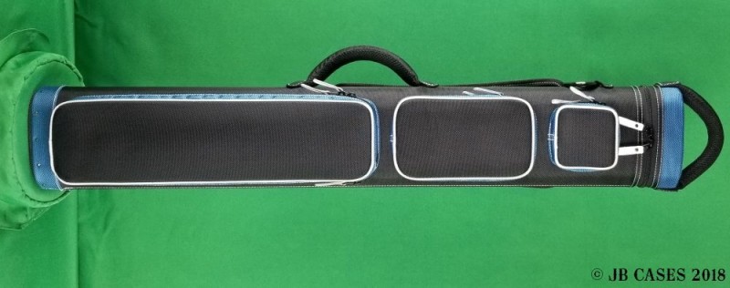 4x8 Black and Lake Blue Ultimate Rugged with White Pocket Piping