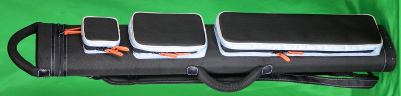 3x6 Black Ultimate Rugged with Light Blue Pocket Sides and Orange Zipper Pulls