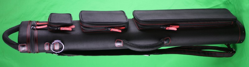 4x8 Black Ultimate Rugged with Red Stitching and Zipper Pulls
