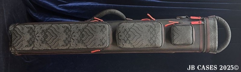 3x6 Asian Zing "Onyx Wave" Red Stitching Ultimate Rugged Case